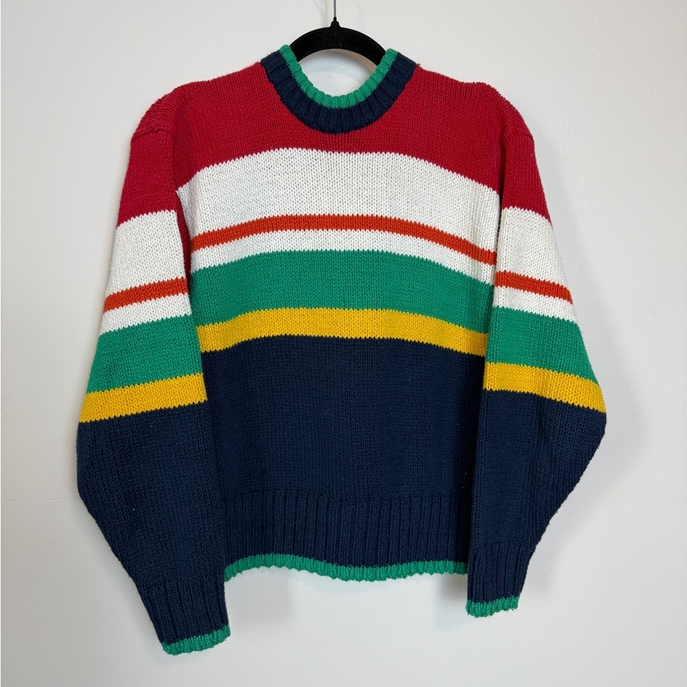 vintage primary colors Liz Claiborne mock-neck sweater size small 100% cotton
